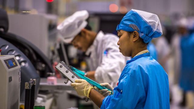 Workers at an electronics factory in Southeast Asia. Photo credit: ADB.