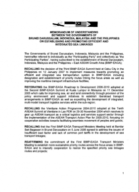 2007 BIMP-EAGA Sea Link MOU cover